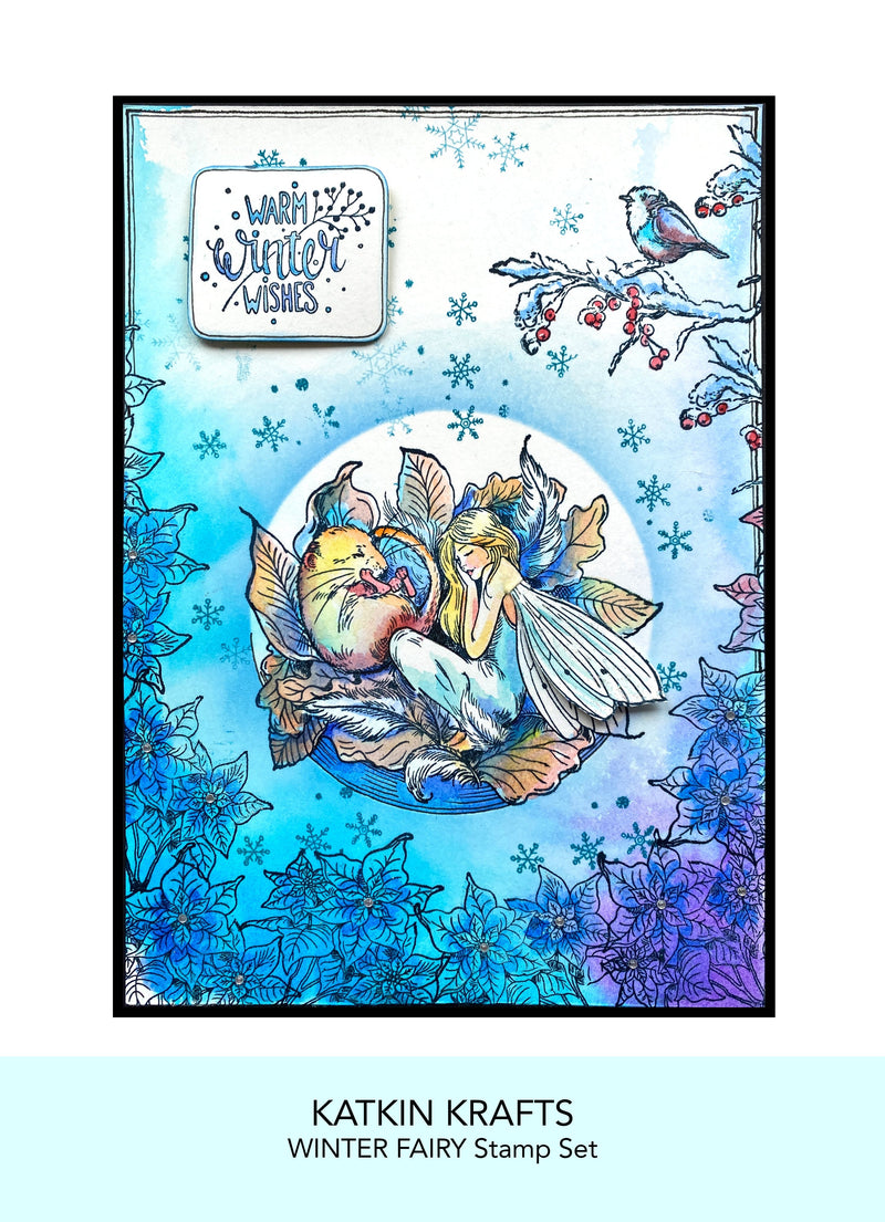 Set de sellos transparentes Katkin Krafts Winter Fairy de 6 x 8 pulgadas-3
