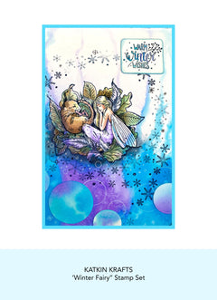 Set de sellos transparentes Katkin Krafts Winter Fairy de 6 x 8 pulgadas-12