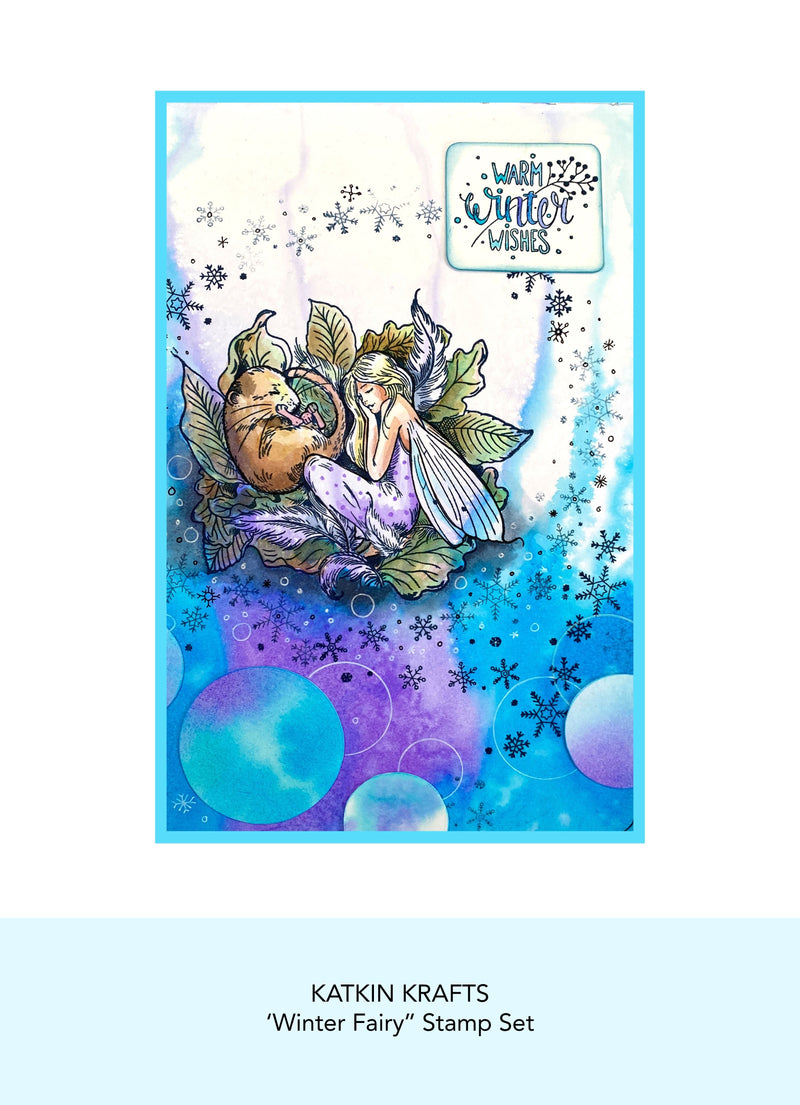 Set de sellos transparentes Katkin Krafts Winter Fairy de 6 x 8 pulgadas-12