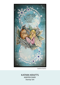 Set de sellos transparentes Katkin Krafts Winter Fairy de 6 x 8 pulgadas-10