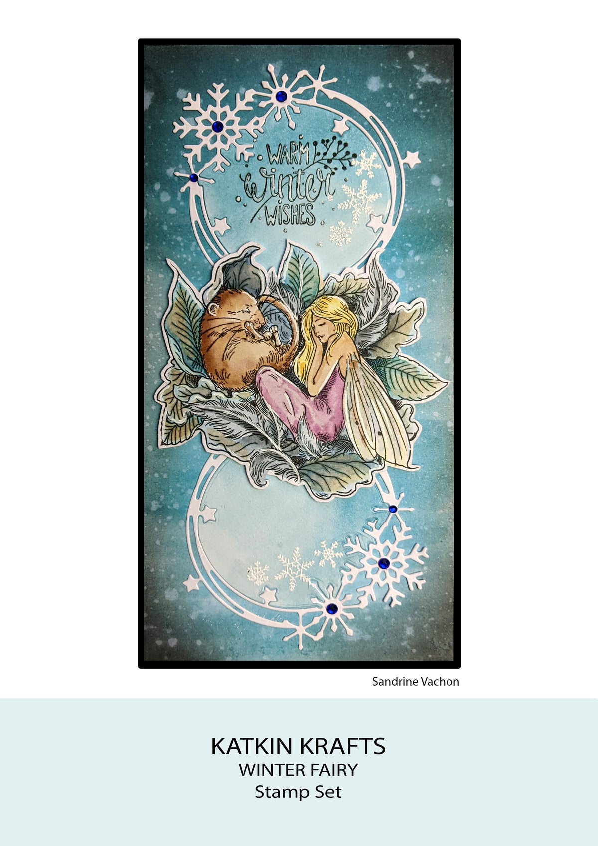 Set de sellos transparentes Katkin Krafts Winter Fairy de 6 x 8 pulgadas-10