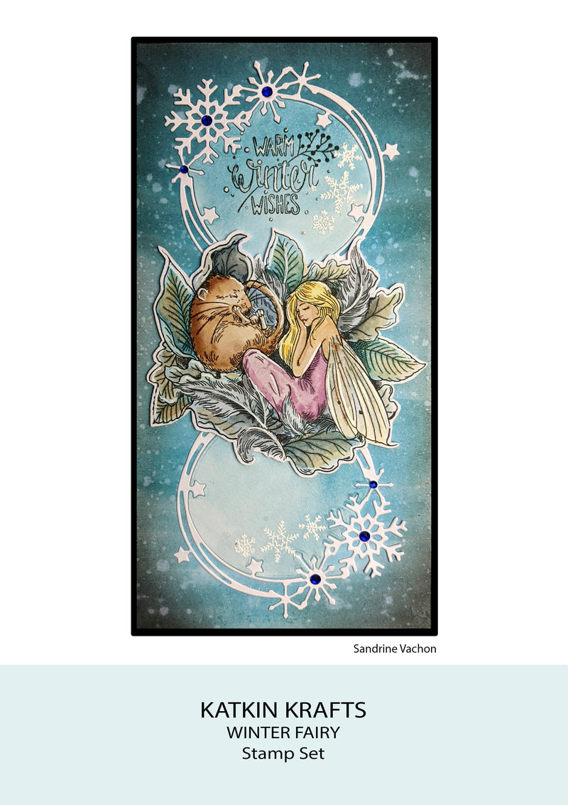 Set de sellos transparentes Katkin Krafts Winter Fairy de 6 x 8 pulgadas-10