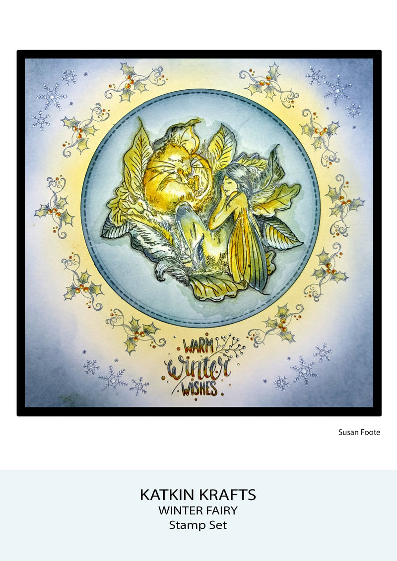 Set de sellos transparentes Katkin Krafts Winter Fairy de 6 x 8 pulgadas-11