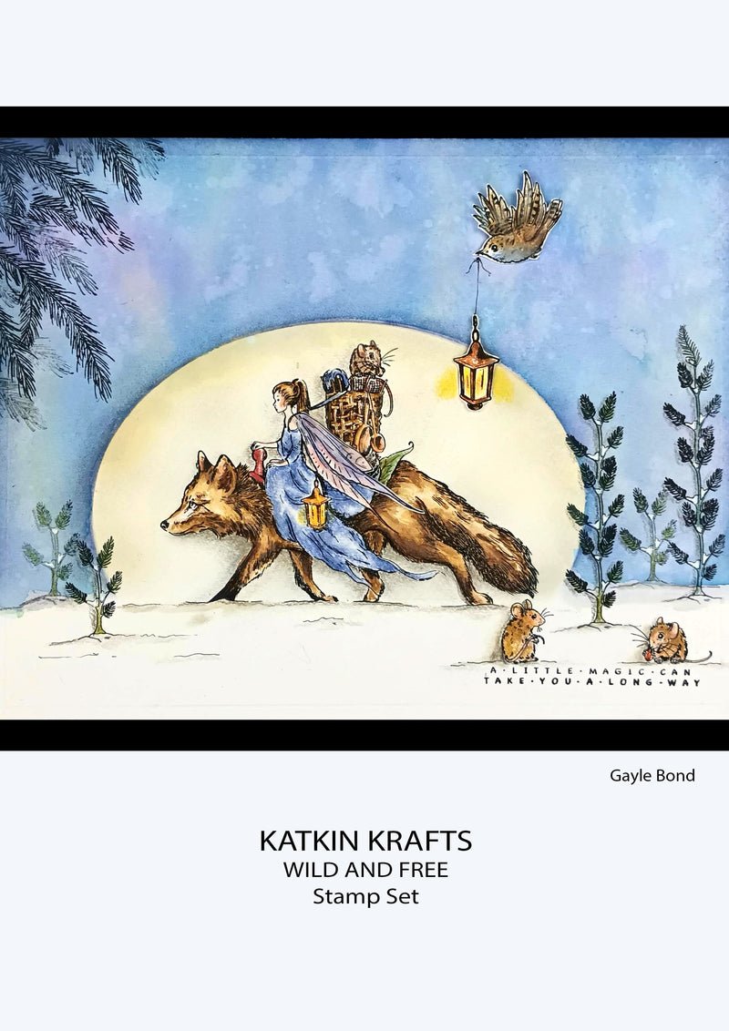 Set de sellos transparentes Katkin Krafts Wild & Free, 6 pulg. x 8 pulg.-3