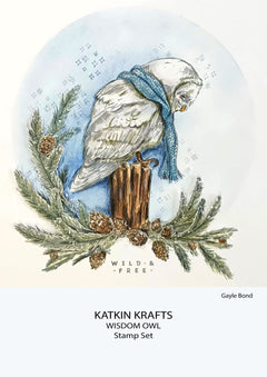 Katkin Krafts Wisdom Owl 6 in x 8 in Clear Stamp Set-4