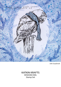 Katkin Krafts Wisdom Owl 6 in x 8 in Clear Stamp Set-6