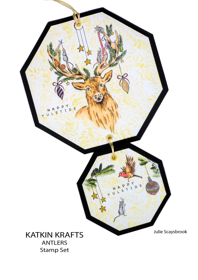 Juego de sellos transparentes Antlers de Katkin Krafts, 6 pulg. x 8 pulg.-2