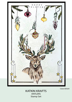 Juego de sellos transparentes Antlers de Katkin Krafts, 6 pulg. x 8 pulg.-5