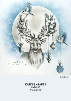 Juego de sellos transparentes Antlers de Katkin Krafts, 6 pulg. x 8 pulg.-6