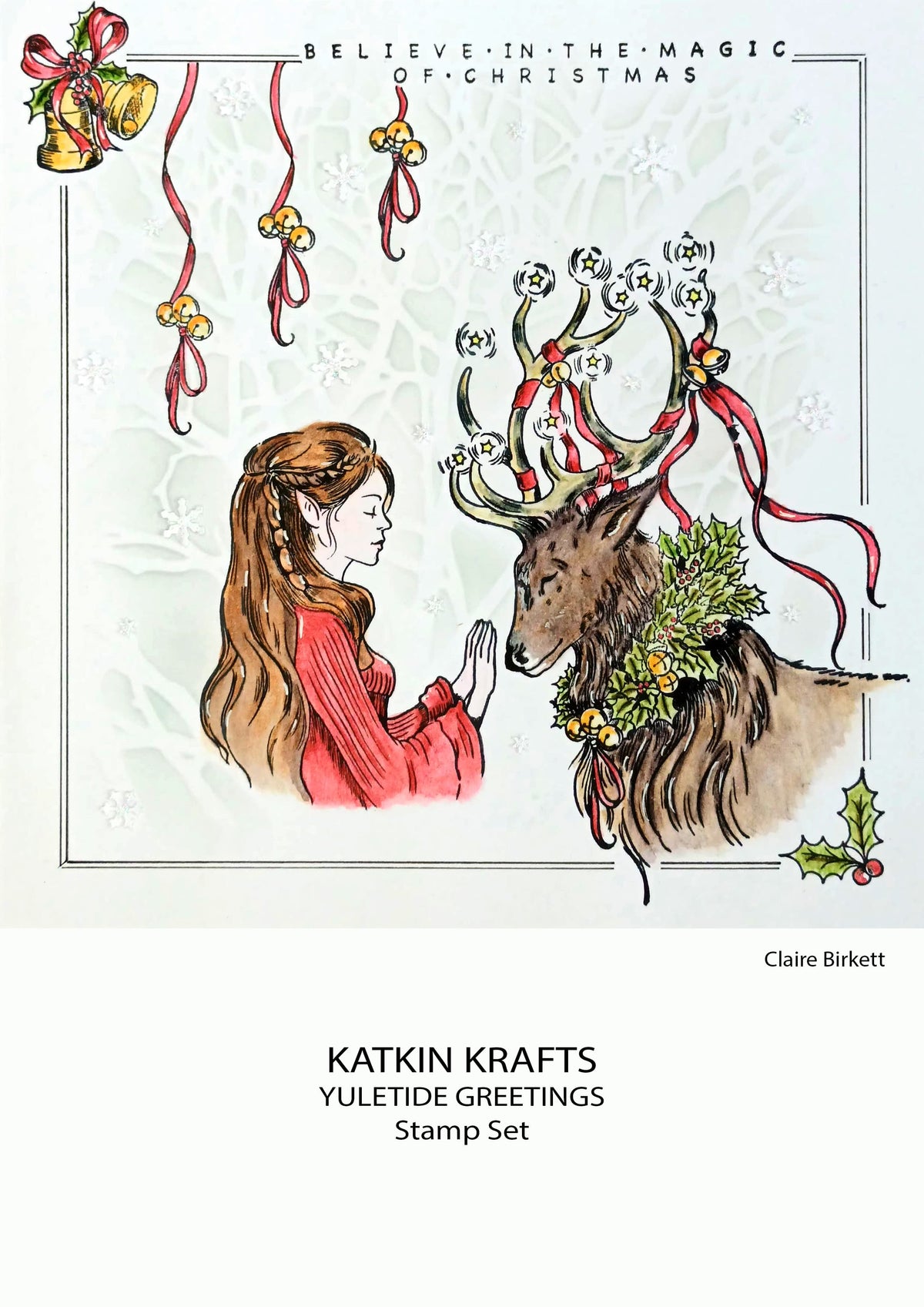 Katkin Krafts Yuletide Greetings 6 in x 8 in Clear Stamp Set-5