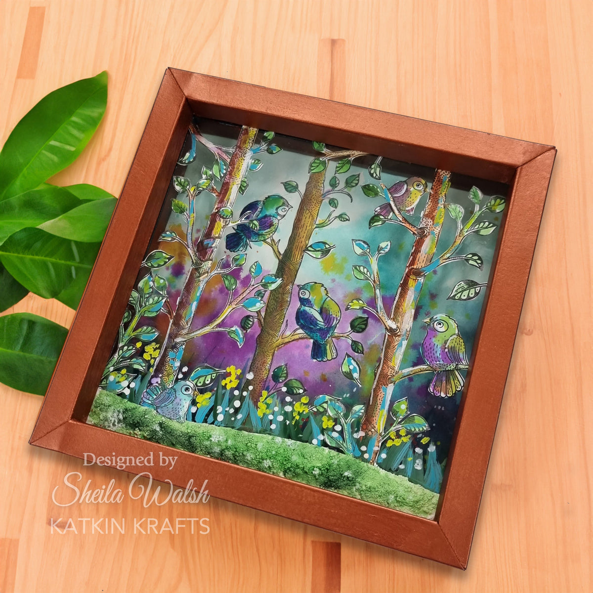 Set de sellos transparentes Katkin Krafts Bright Birds de 6 pulg. x 8 pulg.-5