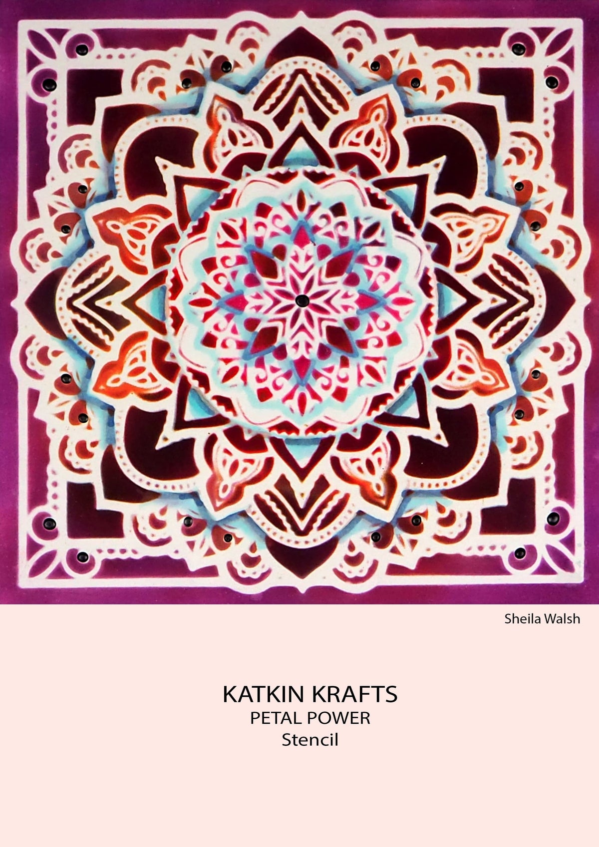Katkin Krafts Petal Power 7 in x 7 in Stencil-2