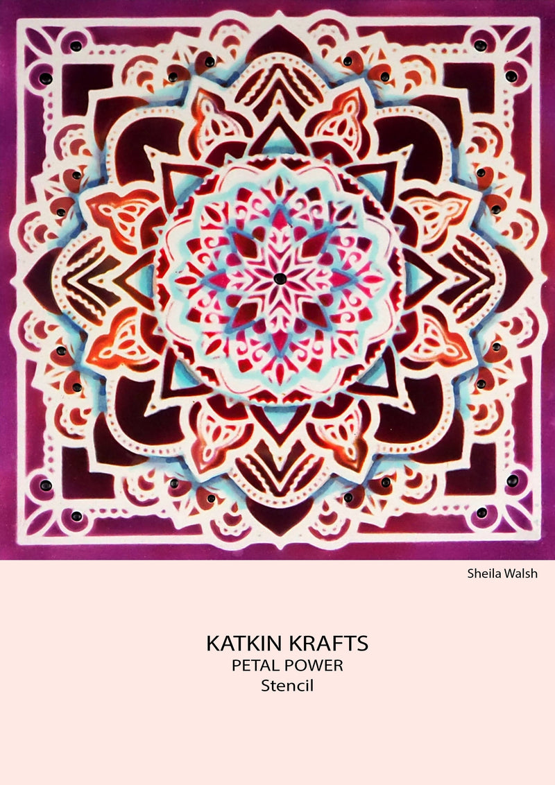 Katkin Krafts Petal Power 7 in x 7 in Stencil-2