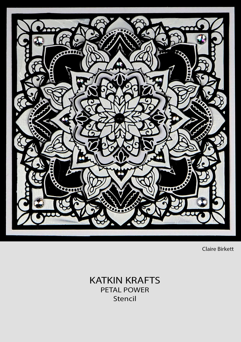 Katkin Krafts Petal Power 7 in x 7 in Stencil-3