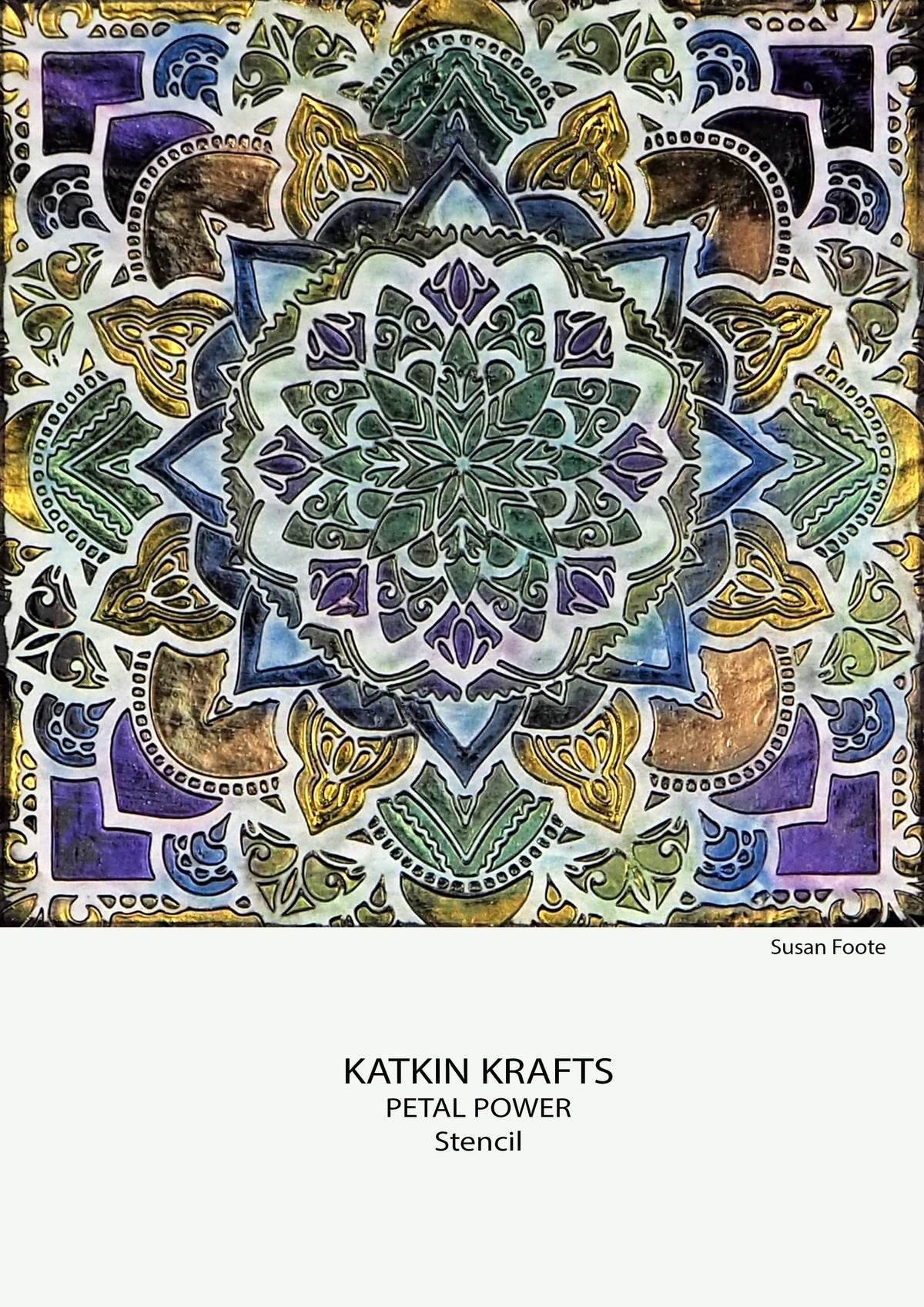 Katkin Krafts Petal Power 7 in x 7 in Stencil-4