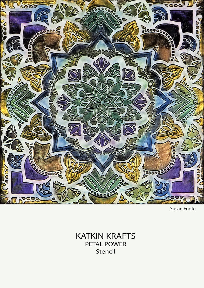 Katkin Krafts Petal Power 7 in x 7 in Stencil-4