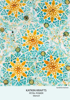 Katkin Krafts Petal Power 7 in x 7 in Stencil-5