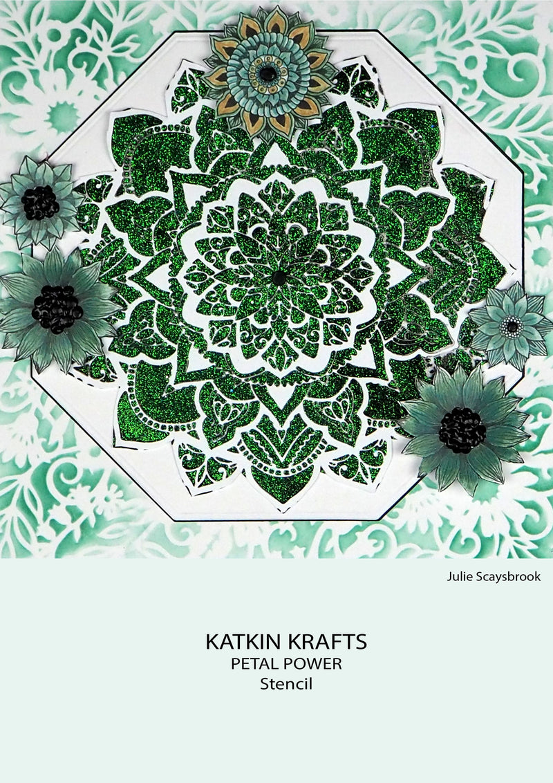 Katkin Krafts Petal Power 7 in x 7 in Stencil-7