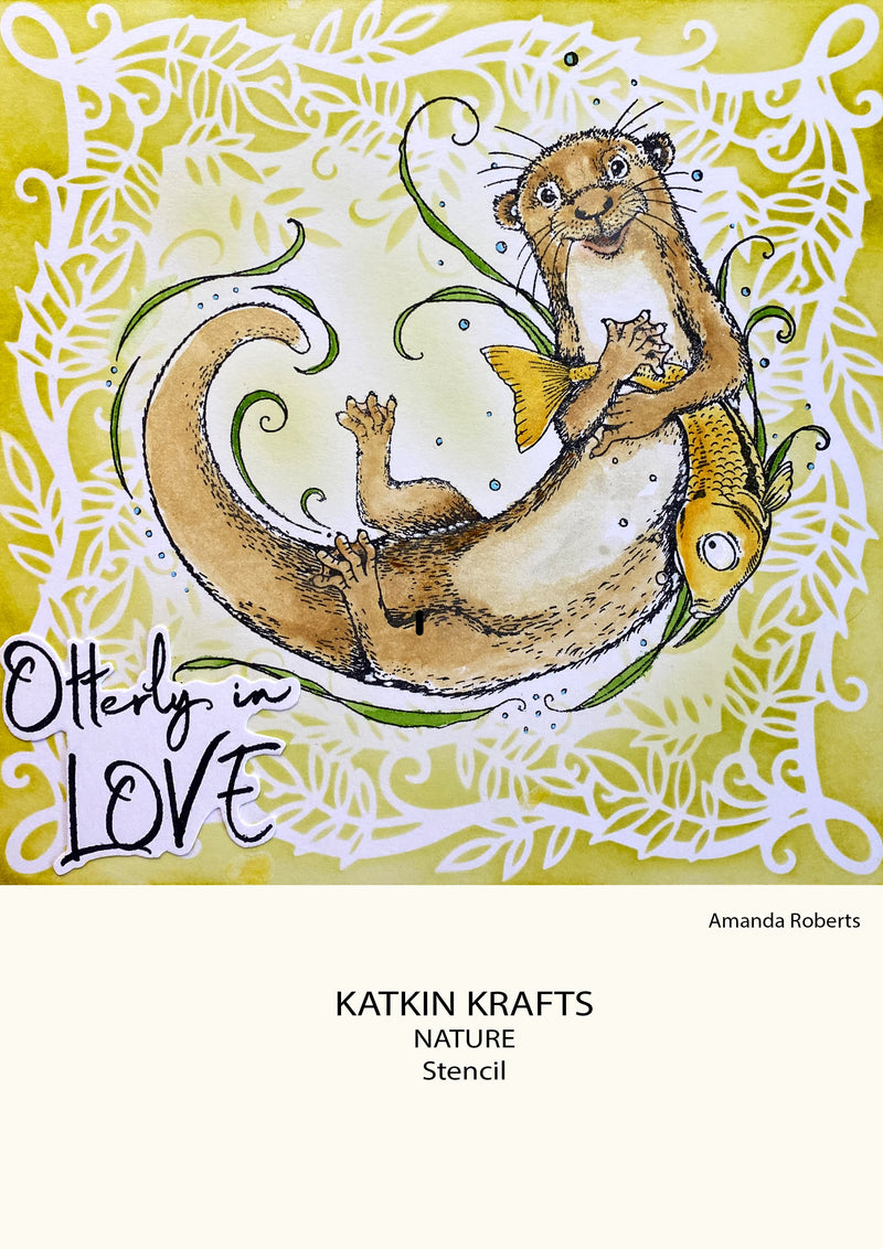 Katkin Krafts Nature 7 in x 7 in Stencil-4