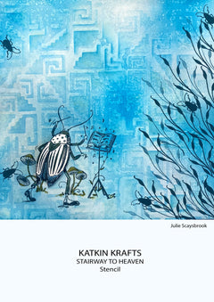 Pochoir Katkin Krafts Escalier vers le ciel 7 po x 7 po-3