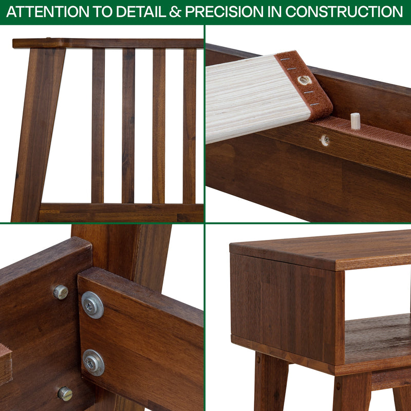 [Compre 1 y Reciba 1] Marco de Cama y Mesita de Noche de Madera Maciza Kaylin-15