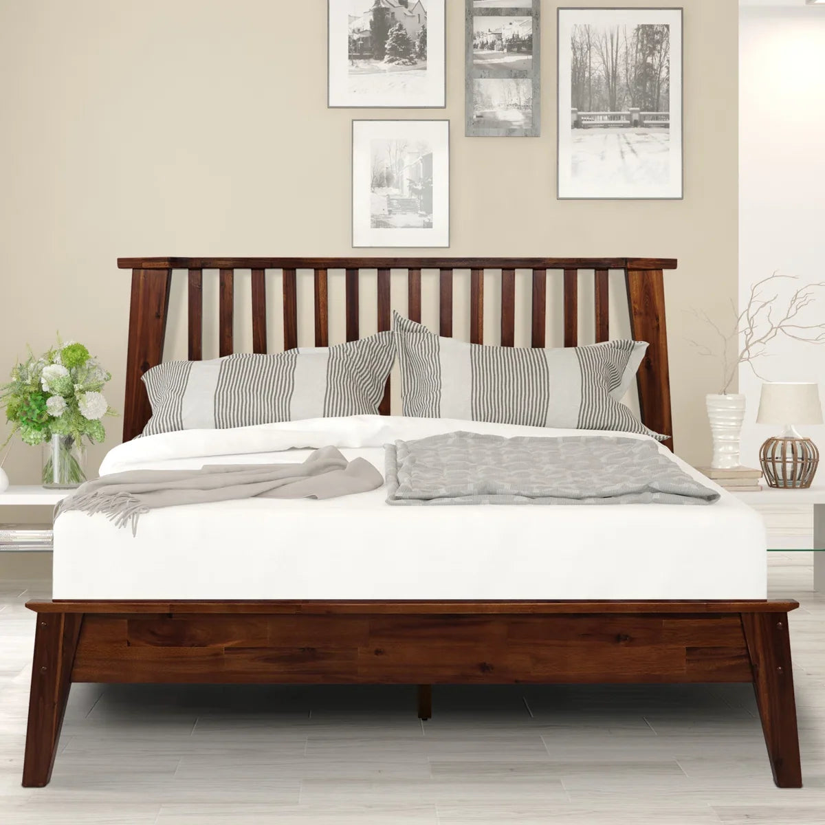 Kaylin Solid Wood Bed Frame-2