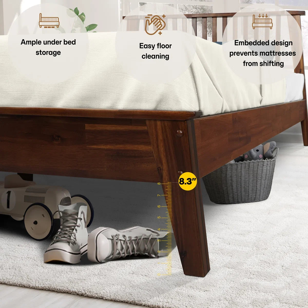 Kaylin Solid Wood Bed Frame-7