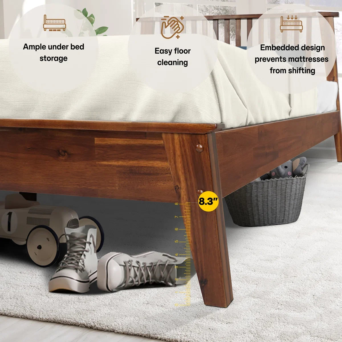 Kaylin Solid Wood Bed Frame-31