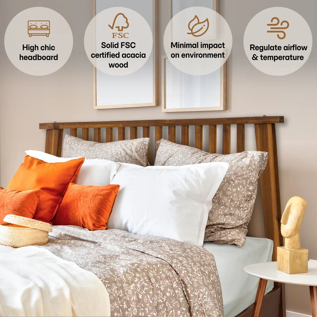 Kaylin Solid Wood Bed Frame-30