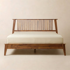 [Compre 1 y Reciba 1] Marco de Cama y Mesita de Noche de Madera Maciza Kaylin-1