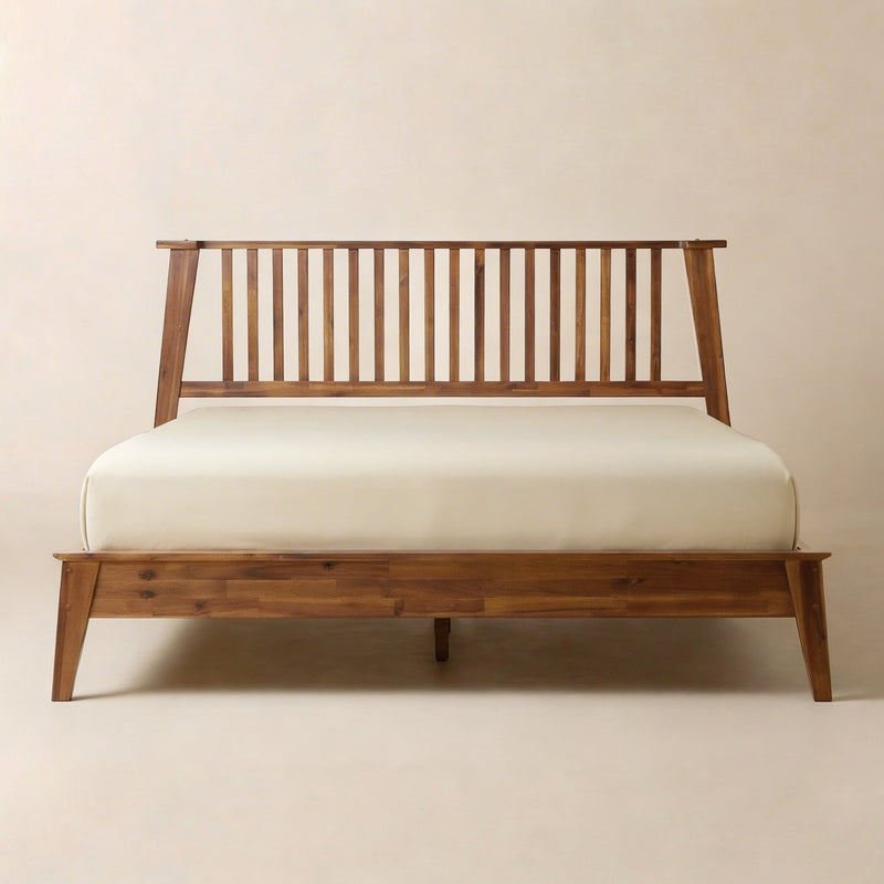 [Compre 1 y Reciba 1] Marco de Cama y Mesita de Noche de Madera Maciza Kaylin-1