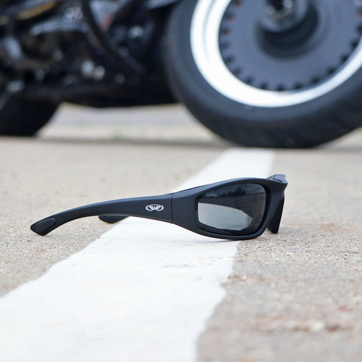 Global Vision Kickback Padded Motorcycle Sunglasses. Matte Black Soft-Touch Riding Glasses-17