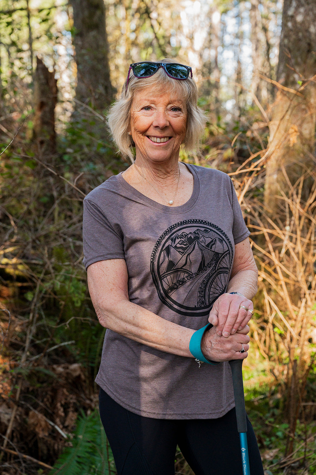 BIKE WORLD - Women's Eco Tee - Heather Brown-1