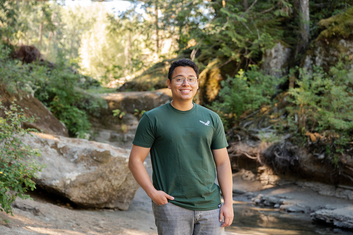VAN ISLE LANDSCAPE - Unisex Organic Cotton Tee - Forest Green-2