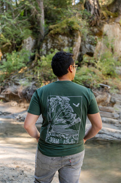 VAN ISLE LANDSCAPE - Unisex Organic Cotton Tee - Forest Green-1