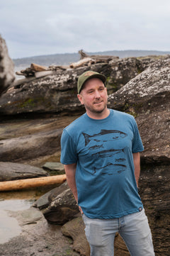 SALMON - Unisex Eco Tee - Heather Teal-1