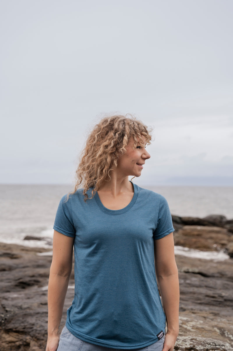 Women's Eco Tee - Blank Apparel - Heather Teal-1