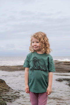 LITTLE RACCOON - Kids Organic Cotton Tee - Spruce-1