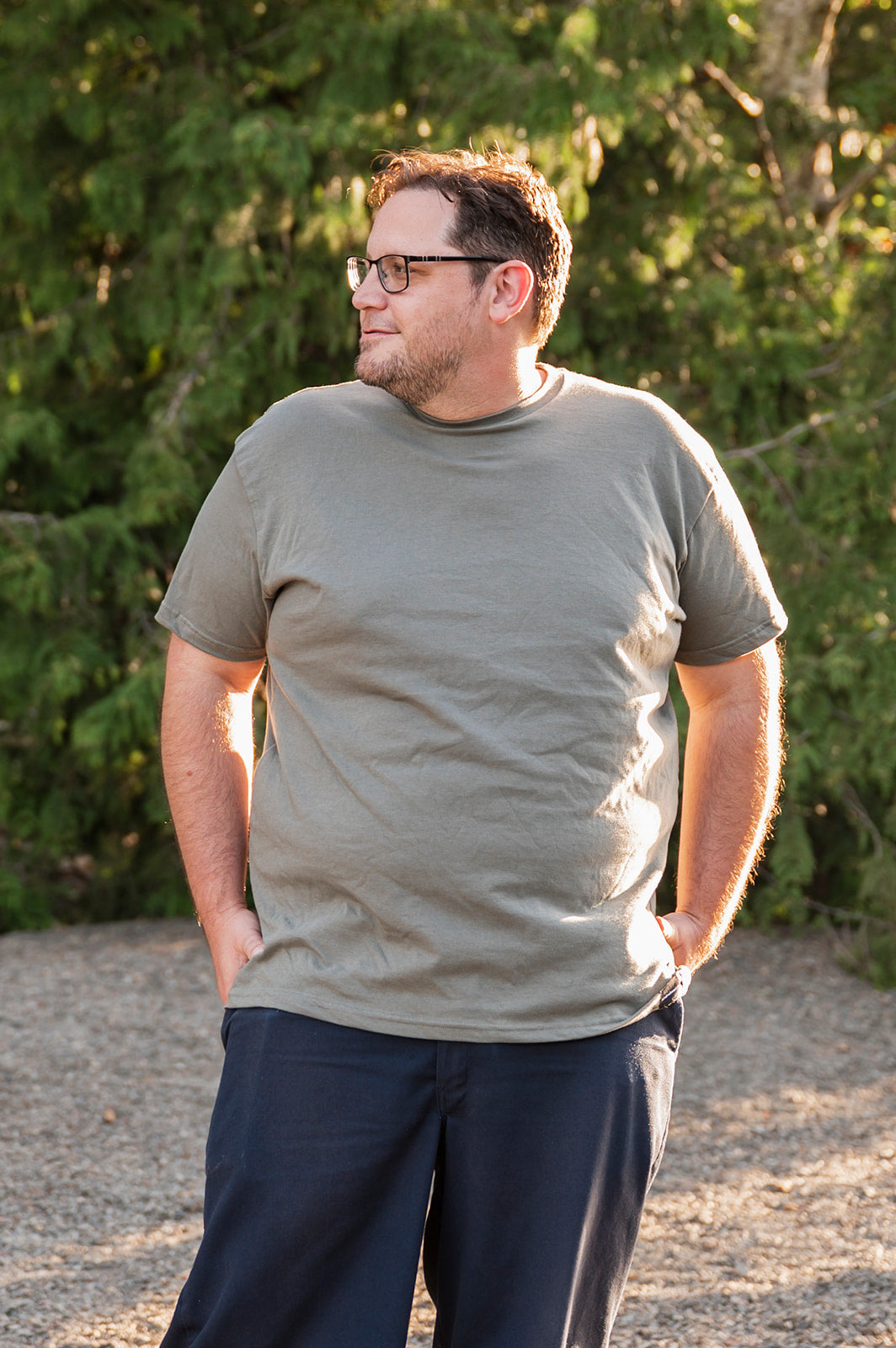Unisex Organic Cotton Tee - Blank Apparel- Sage Grey-2