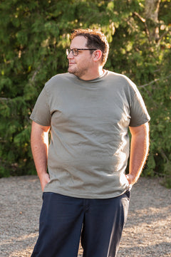 Unisex Organic Cotton Tee - Blank Apparel- Sage Grey-2