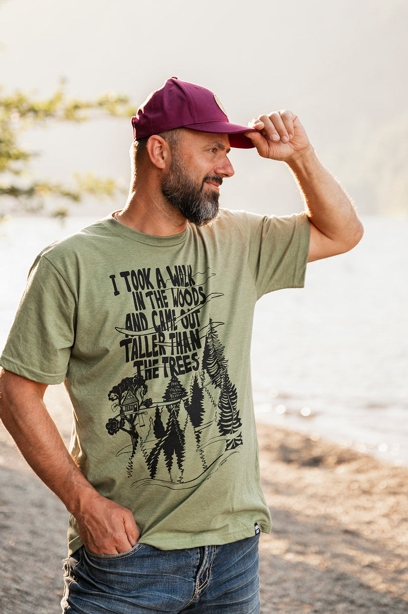 TALL TREES - Unisex Eco Tee - Heather Army Green-2