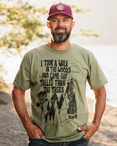 TALL TREES - Unisex Eco Tee - Heather Army Green-1