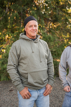 Unisex Organic Cotton Hoodie - Blank Apparel - Sage Grey-1