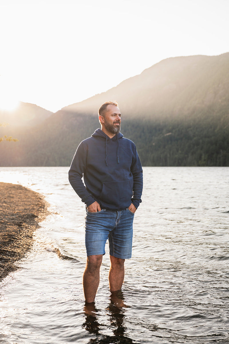 Unisex Eco Hoodie - Blank Apparel- Navy Blue-1