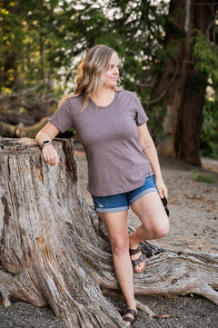 Women's Eco Tee - Blank Apparel - Heather Brown-1