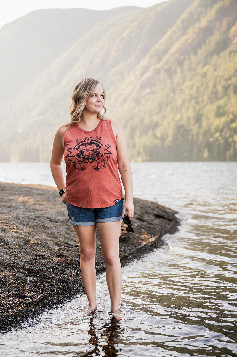 HUMMINGBIRD - Women's Relaxed Tank - Rust-1