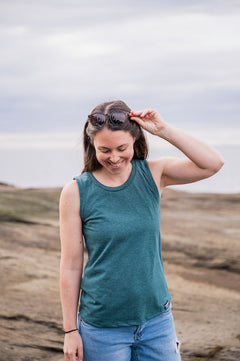 Women's Relaxed Tank - Blank Apparel - Green-1