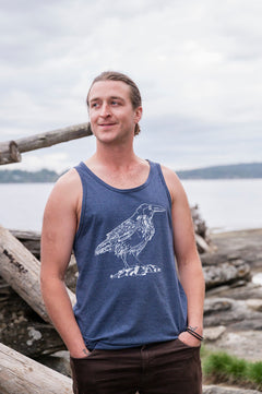 RAVEN - Mens Eco Tank - Heather Navy-1