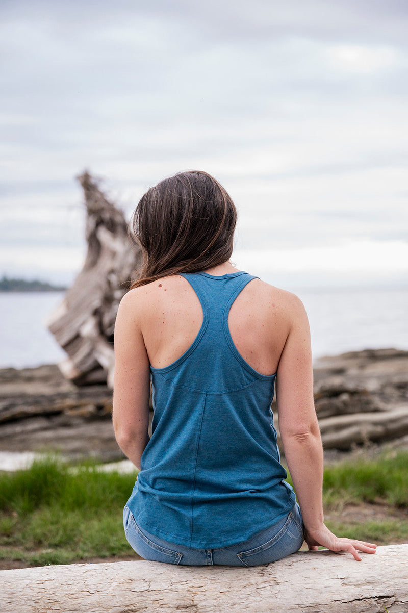 MADE IN CANADA - Women's Racerback Eco Tank Top - Teal-2