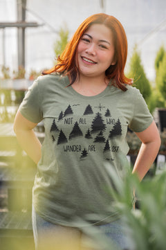 WANDER - Women's Eco Tee - Heather Army Green-1